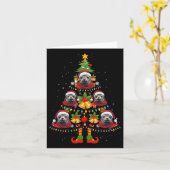 Carte Chien de phoque des Caraïbes Santa Hat Christmas T (Fleur jaune)