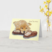 Carte chien de puppy golden extraction chien retard anni (Fleur jaune)