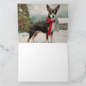 Carte Chien de Rat Terrier à Noël de neige (Intérieur)