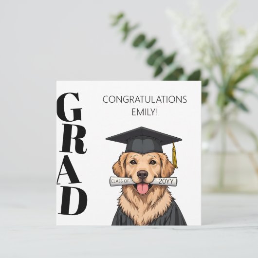 Carte Chien de rétriateur doré sur mesure (Debout devant)