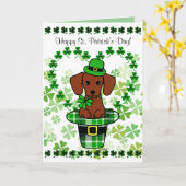 Carte Chien de Saint-Patrick Red Smooth (Fleur jaune)