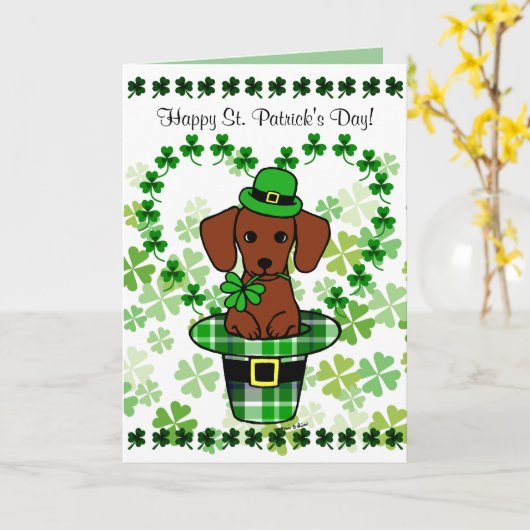 Carte Chien de Saint-Patrick Red Smooth (Fleur jaune)