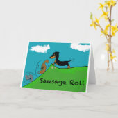 Carte Chien de saucisse (Fleur jaune)