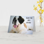 Carte CHIEN DE SECOURT DU 40e ANNIVERSAIRE (Fleur jaune)