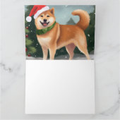Carte Chien de Shiba Inu à Noël de neige (Intérieur)