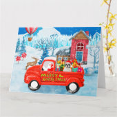 Carte Chien de taule français en livraison de Noël Camio (Fleur jaune)