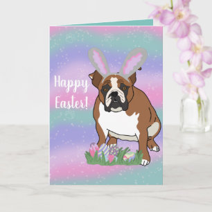 Carte Chien de taureau anglais personnalisable Pâques