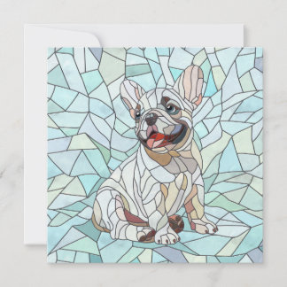 Carte Chien de taureau français mignon - mosaïque pastel