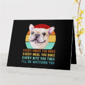 Carte Chien de taureau français ou français Chaque Snack (Fleur jaune)