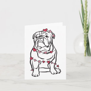 Carte Chien de taureau Valentines de jour Coeur animal c