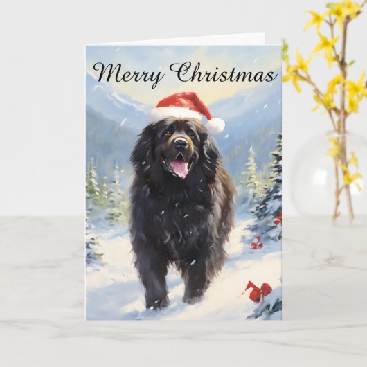 Carte Chien de Terre-Neuve (Fleur jaune)