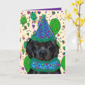 CARTE CHIEN DE TERRE-NEUVE (Fleur jaune)