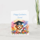 Carte Chien de Terrier mignon Bonne Graduation (Devant)