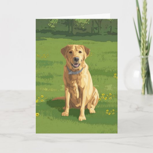 Carte Chien de trieur du Labrador jaune (Devant)