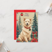 Carte Chien de vacances mignon (Devant/Arrière en situation)