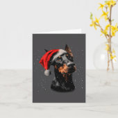 Carte Chien Doberman Amusant Lumières de Noël Chapeau de (Fleur jaune)