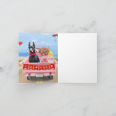 Carte Chien Doberman Camion de la Saint-Valentin Cœurs (Intérieur)