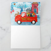 Carte Chien Doberman dans un camion de livraison de Noël (Intérieur)