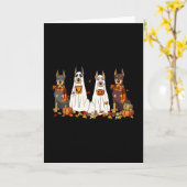 Carte Chien Doberman drôle Fantôme d'automne Feuilles de (Fleur jaune)