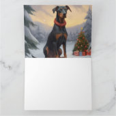 Carte Chien Doberman pendant Noël de neige (Intérieur)