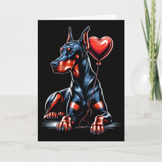 Carte Chien Doberman Saint-Valentin Propriétaire de chie (Devant)