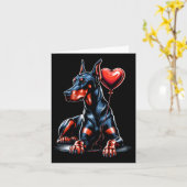 Carte Chien Doberman Saint-Valentin Propriétaire de chie (Fleur jaune)