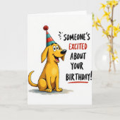 Carte Chien Doré Joyeux (Fleur jaune)