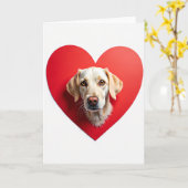 Carte Chien Doux Cœur (Fleur jaune)