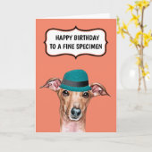 Carte Chien drôle à père mère vin fin humour (Fleur jaune)