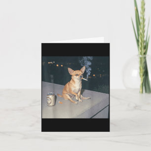 Carte Chien drôle fumant chihuahua mème cigarette bière