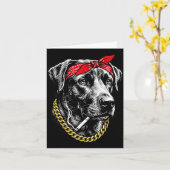 Carte Chien drôle fumant une cigarette labrador retrieve (Fleur jaune)