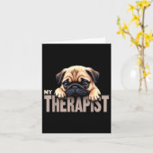 Carte Chien Drôle Mon Thérast Chien Carlin (Fleur jaune)