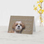 Carte Chien du 20e anniversaire (Fleur jaune)