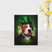 Carte Chien du Staffordshire américain à la St. Patrick' (Fleur jaune)