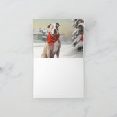 Carte Chien du Staffordshire américain à Noël de neige (Intérieur)