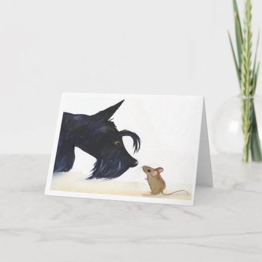Carte Chien écossais et souris (Devant)