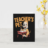 Carte Chien élève de l'école élémentaire mignon Professe (Fleur jaune)