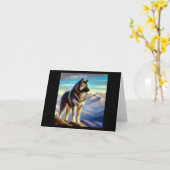 Carte Chien Elkhound norvégien (Fleur jaune)