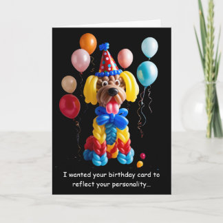 Carte Chien en Ballon Drôle Anniversaire Humour Amis