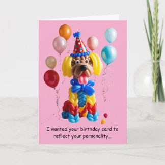 Carte Chien en Ballon Drôle Anniversaire Humour Amis