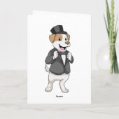 Carte Chien en chambre avec ruban (Dos)