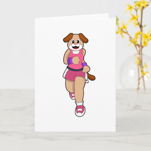 Carte Chien en course (Fleur jaune)