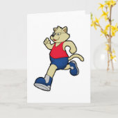 Carte Chien en course avec des lunettes (Fleur jaune)