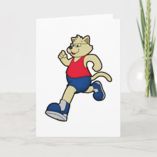 Carte Chien en course avec des lunettes