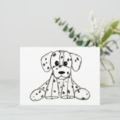 Carte Chien en dalmate dessin simple noir (Debout devant)