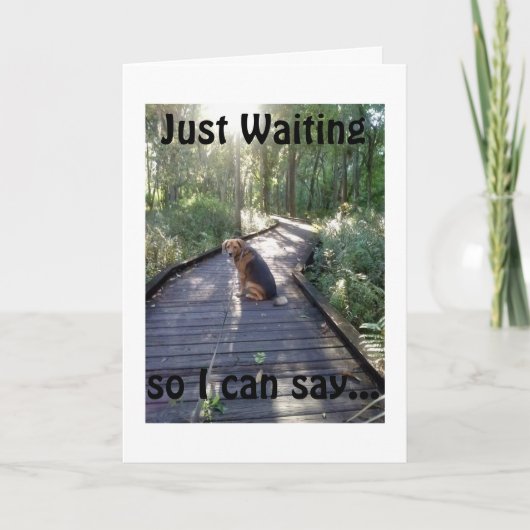 CARTE CHIEN EN MARCHE DANS LES BOIS ATTEND DE DIRE HEURE (Devant)