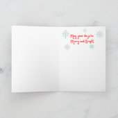 Carte Chien en neige rêvant de Noël blanc (Intérieur)
