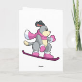 Carte Chien en planchiste avec son snowboard (Dos)