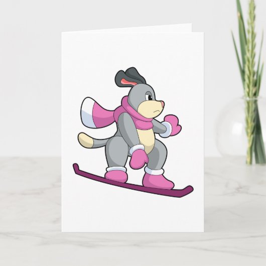 Carte Chien en planchiste avec Sonowboard (Devant)