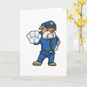 Carte Chien en tant qu'agent de police avec uniforme de (Fleur jaune)